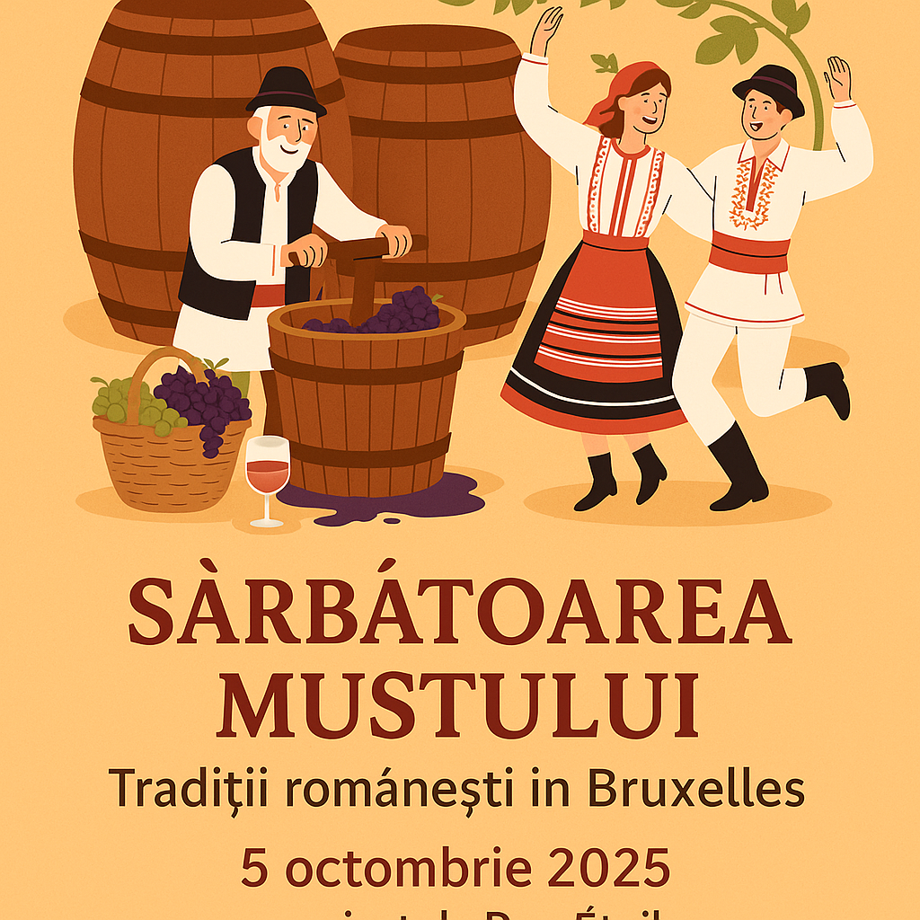 Sărbătoarea Mustului Bruxelles 2025 – Românii se reunesc pe 5 octombrie